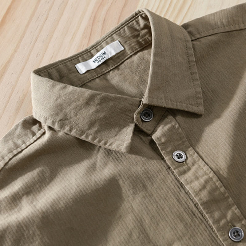 Camisa de algodón de manga larga para hombre con cuello alto, botones y bolsillos decorativos con diseño de rombos y triángulos otoñales y Buddha Stones - image 16