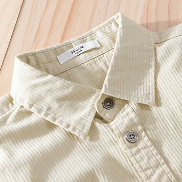 Camisa de algodón de manga larga para hombre con cuello alto, botones y bolsillos decorativos con diseño de rombos y triángulos otoñales y Buddha Stones - image 8