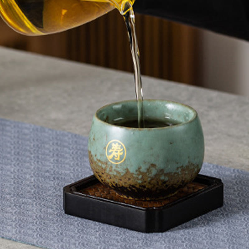 Taza de té de cerámica con personajes Fu pintados a mano de Buddha Stones y Kung Fu, con caja de regalo - image 4