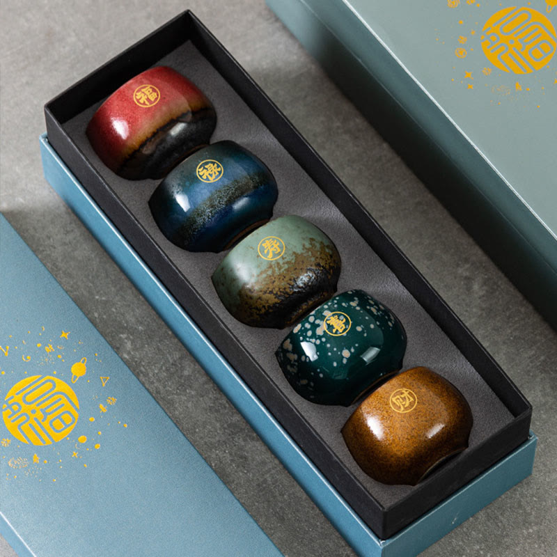 Taza de té de cerámica con personajes Fu pintados a mano de Buddha Stones y Kung Fu, con caja de regalo - image 8