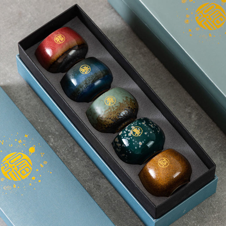 Taza de té de cerámica con personajes Fu pintados a mano de Buddha Stones y Kung Fu, con caja de regalo - image 8