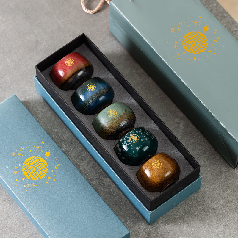 Taza de té de cerámica con personajes Fu pintados a mano de Buddha Stones y Kung Fu, con caja de regalo - image 9