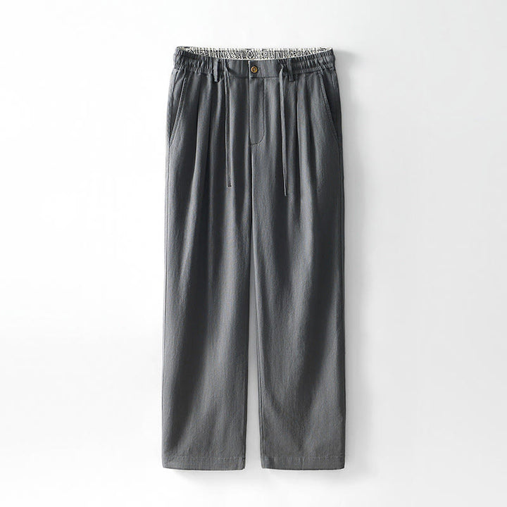 Pantalones anchos de lino con cremallera y cordón para hombre, con estampado de Buddha Stones caídas, con bolsillos - Gris - US/UK/AU44, EU54 (4XL) - image 0
