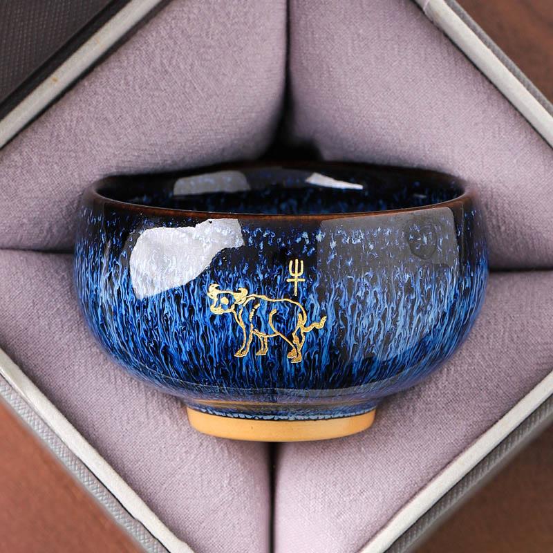 Taza de té de cerámica con diseño de Buddha Stones y el año del Caballo (135 ml) - Buey 7,5cm*4,8cm*135ml - image 2