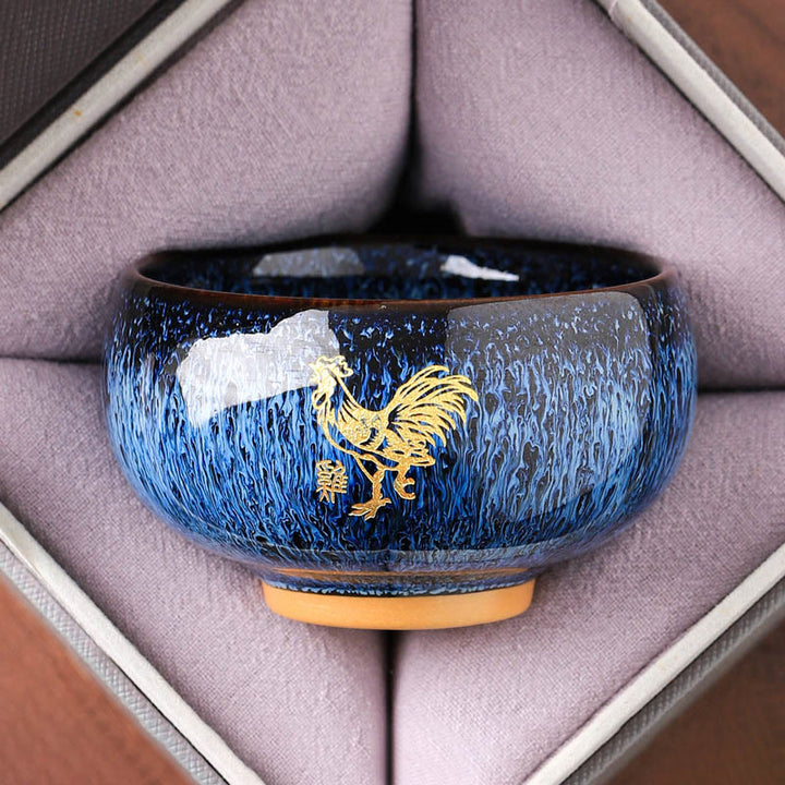 Taza de té de cerámica con diseño de Buddha Stones y el año del Caballo (135 ml) - Gallo 7,5 cm x 4,8 cm x 135 ml - image 9