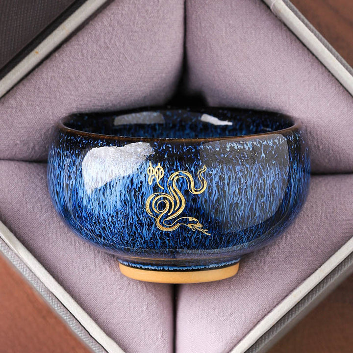 Taza de té de cerámica con diseño de Buddha Stones y el año del Caballo (135 ml) - Serpiente 7,5 cm x 4,8 cm x 135 ml - image 6