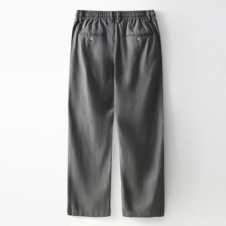 Pantalones anchos de lino con cremallera y cordón para hombre, con estampado de Buddha Stones caídas, con bolsillos - image 1