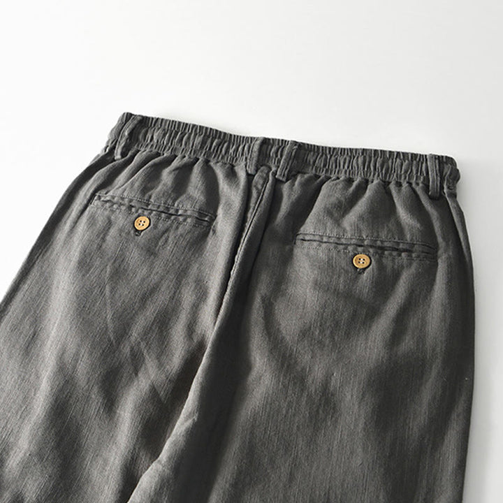Pantalones anchos de lino con cremallera y cordón para hombre, con estampado de Buddha Stones caídas, con bolsillos - image 3