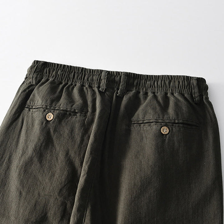 Pantalones anchos de lino con cremallera y cordón para hombre, con estampado de Buddha Stones caídas, con bolsillos - image 16