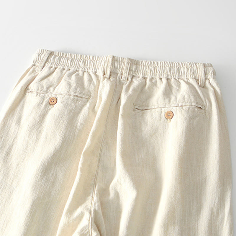 Pantalones anchos de lino con cremallera y cordón para hombre, con estampado de Buddha Stones caídas, con bolsillos - image 27