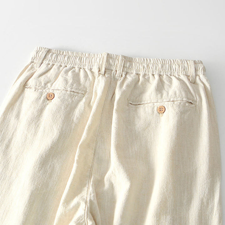 Pantalones anchos de lino con cremallera y cordón para hombre, con estampado de Buddha Stones caídas, con bolsillos - image 27