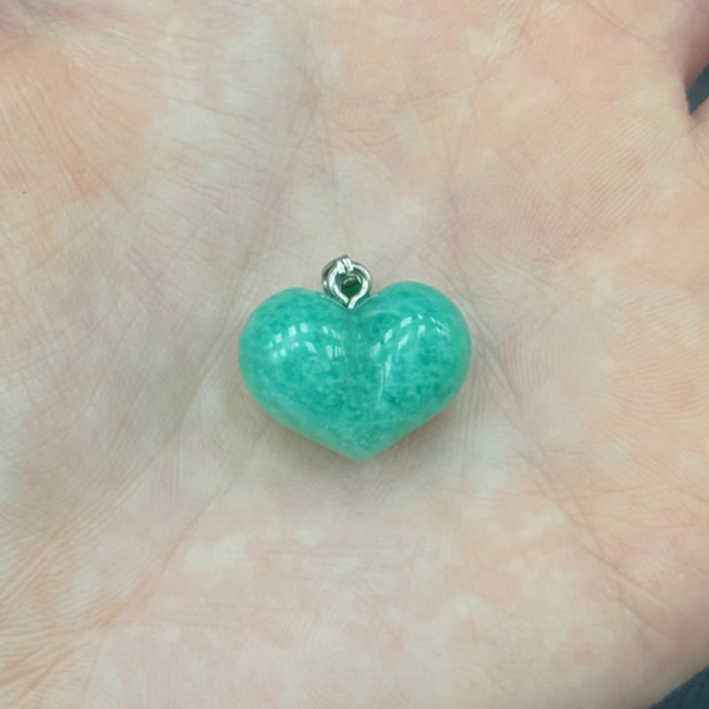 Colgante de equilibrio con Buddha Stones, diseño de corazón, amatista, topacio, cristal rosa, ópalo, ojo de tigre, cristal blanco, jaspe rojo, amazonita, aventurina verde, obsidiana negra, citrino. - Amazonita - image 15