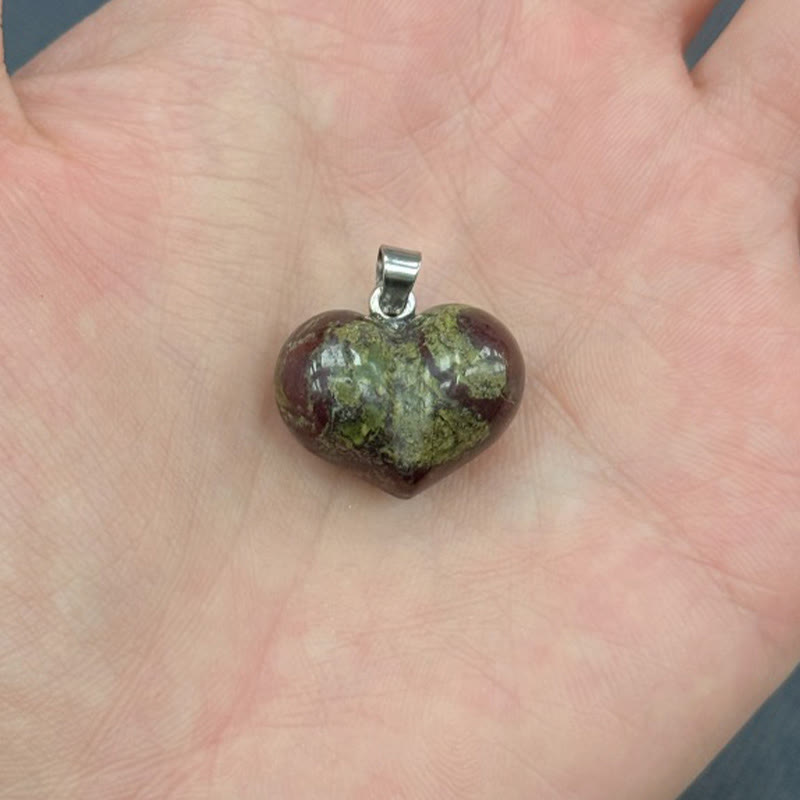 Colgante de equilibrio con Buddha Stones, diseño de corazón, amatista, topacio, cristal rosa, ópalo, ojo de tigre, cristal blanco, jaspe rojo, amazonita, aventurina verde, obsidiana negra, citrino. - Jaspe de sangre de dragón - image 4