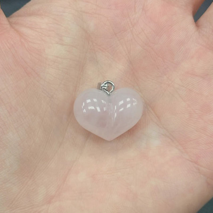 Colgante de equilibrio con Buddha Stones, diseño de corazón, amatista, topacio, cristal rosa, ópalo, ojo de tigre, cristal blanco, jaspe rojo, amazonita, aventurina verde, obsidiana negra, citrino. - Cristal rosa - image 5