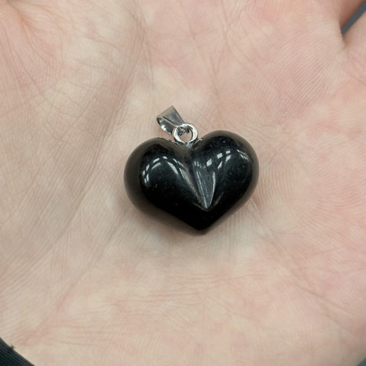 Colgante de equilibrio con Buddha Stones, diseño de corazón, amatista, topacio, cristal rosa, ópalo, ojo de tigre, cristal blanco, jaspe rojo, amazonita, aventurina verde, obsidiana negra, citrino. - Obsidiana negra - image 19