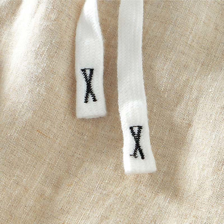 Pantalones de lino hasta el tobillo para hombre con cintura elástica y cordón ajustable con Buddha Stones y bolsillos - image 3