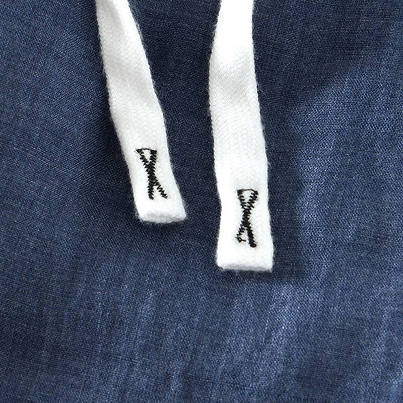 Pantalones de lino hasta el tobillo para hombre con cintura elástica y cordón ajustable con Buddha Stones y bolsillos - image 10