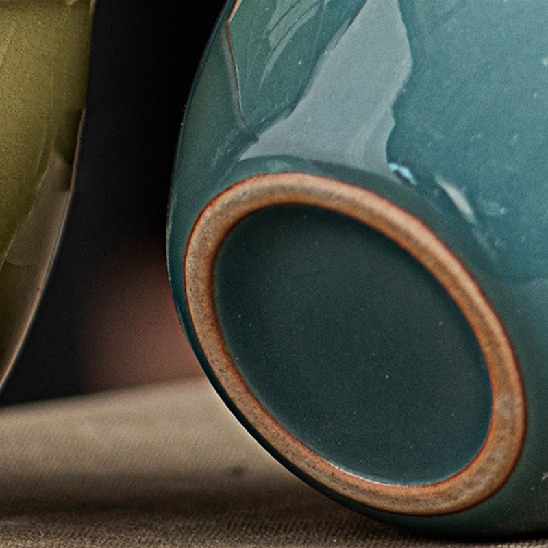 Taza de té de cerámica con diseño de pez koi pintado a mano con Buddha Stones, 50 ml - image 2