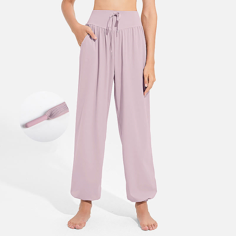 Pantalones deportivos tipo harem para mujer con diseño de Buddha Stones, cintura elástica y cordón ajustable, ideales para yoga y con bolsillos. - Rubor lavanda - US8-10，UK/AU12-14，EU40-42 (2XL) - image 12