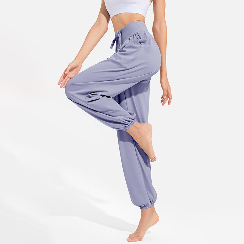 Pantalones deportivos tipo harem para mujer con diseño de Buddha Stones, cintura elástica y cordón ajustable, ideales para yoga y con bolsillos. - image 2