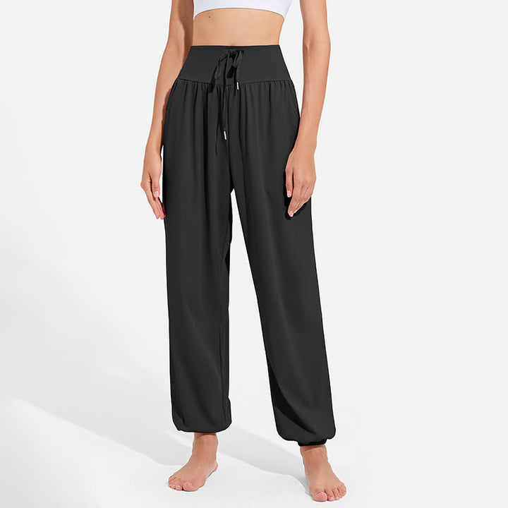 Pantalones deportivos tipo harem para mujer con diseño de Buddha Stones, cintura elástica y cordón ajustable, ideales para yoga y con bolsillos. - image 5