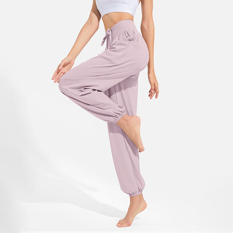 Pantalones deportivos tipo harem para mujer con diseño de Buddha Stones, cintura elástica y cordón ajustable, ideales para yoga y con bolsillos. - image 15