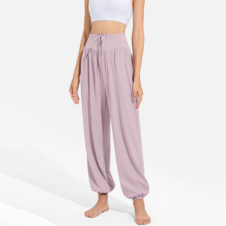 Pantalones deportivos de yoga con cintura elástica y cordón ajustable para mujer, con Buddha Stones y bolsillos. - image 14