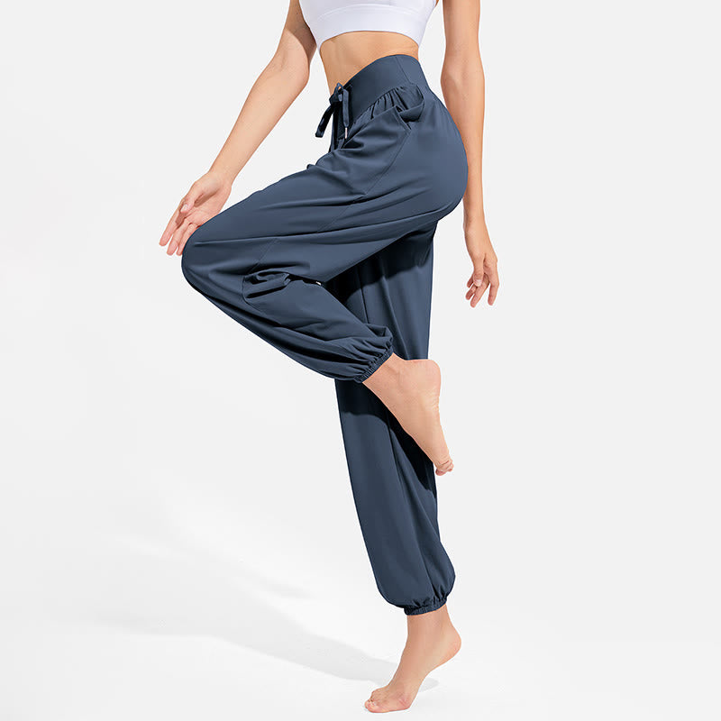 Pantalones deportivos tipo harem para mujer con diseño de Buddha Stones, cintura elástica y cordón ajustable, ideales para yoga y con bolsillos. - image 22