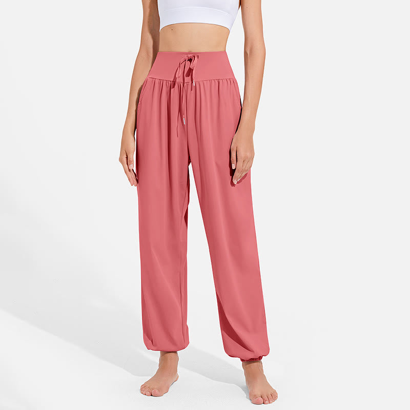 Pantalones deportivos de yoga con cintura elástica y cordón ajustable para mujer, con Buddha Stones y bolsillos. - image 26