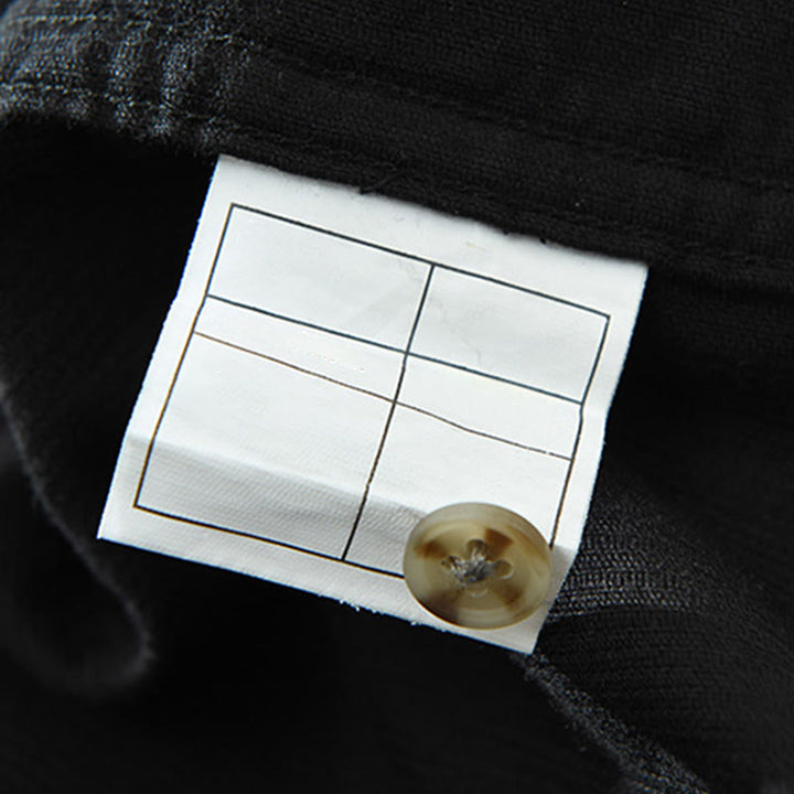 Camisa de pana de algodón para hombre, manga larga, cuello alto, botones y bolsillo decorativo con Buddha Stones en otoño - image 18