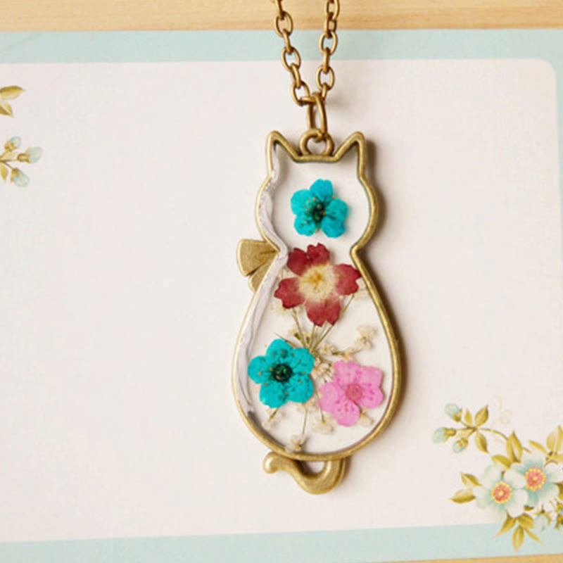 Collar con colgante de cobre con forma de gato, hecho a mano, de resina y Buddha Stones para la suerte y la curación. - image 2
