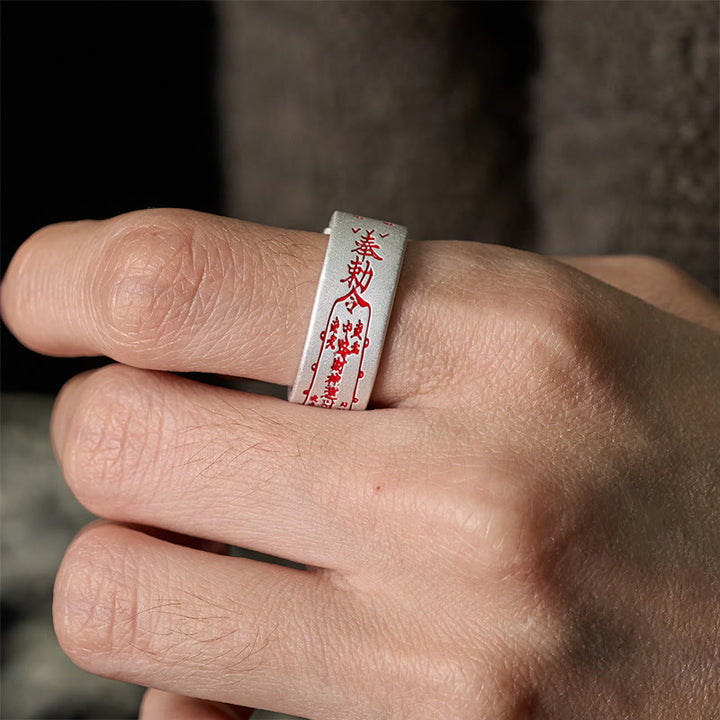 Anillo de equilibrio ajustable con palabras de cobre y Buddha Stones - image 4