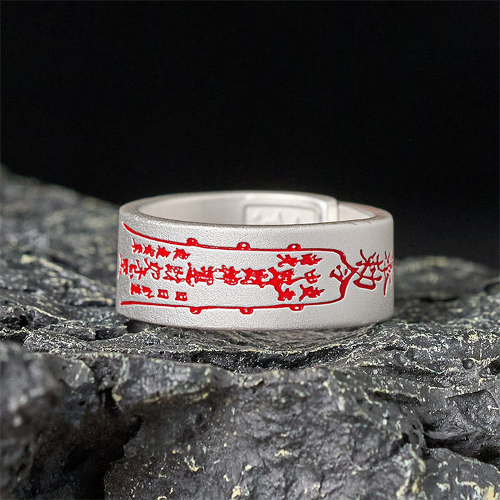 Anillo de equilibrio ajustable con palabras de cobre y Buddha Stones - image 1
