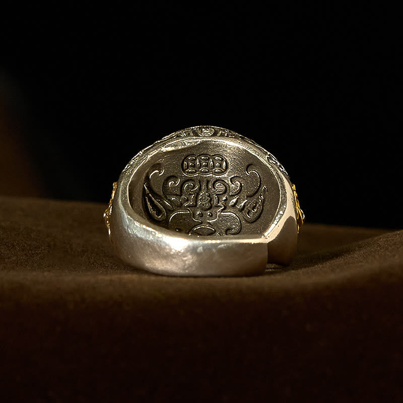 Anillo giratorio ajustable con monedas de cobre, Buddha Stones y Bagua. - image 2