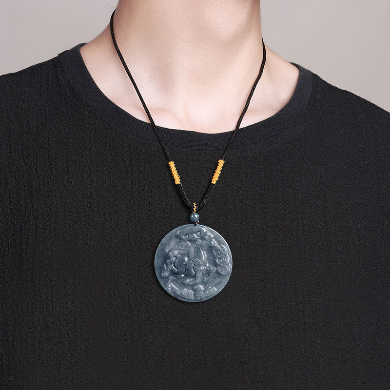 Collar con colgantes de jade, prosperidad y abundancia , con Buddha Stones y el Año del Caballo. - image 4