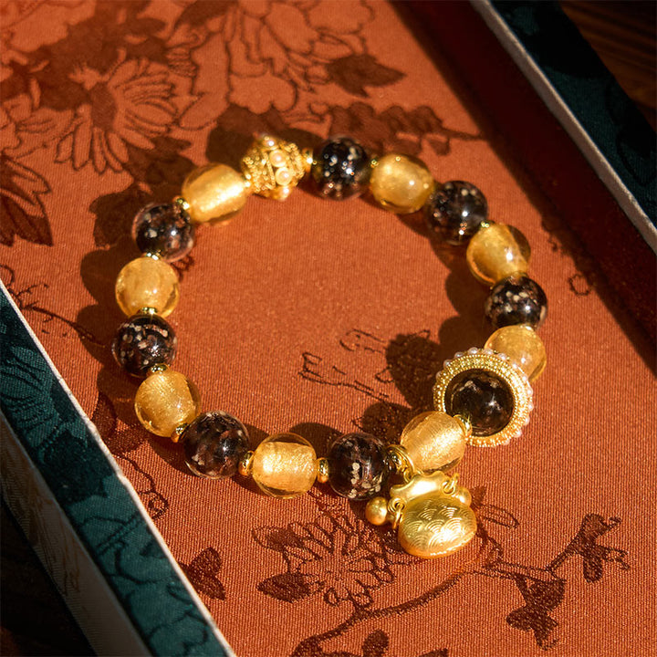 Pulsera de bendiciones de cristal Liuli con el personaje Fu de Buddha Stones - image 3