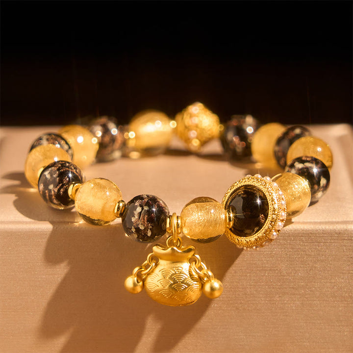 Pulsera de bendiciones de cristal Liuli con el personaje Fu de Buddha Stones - image 1
