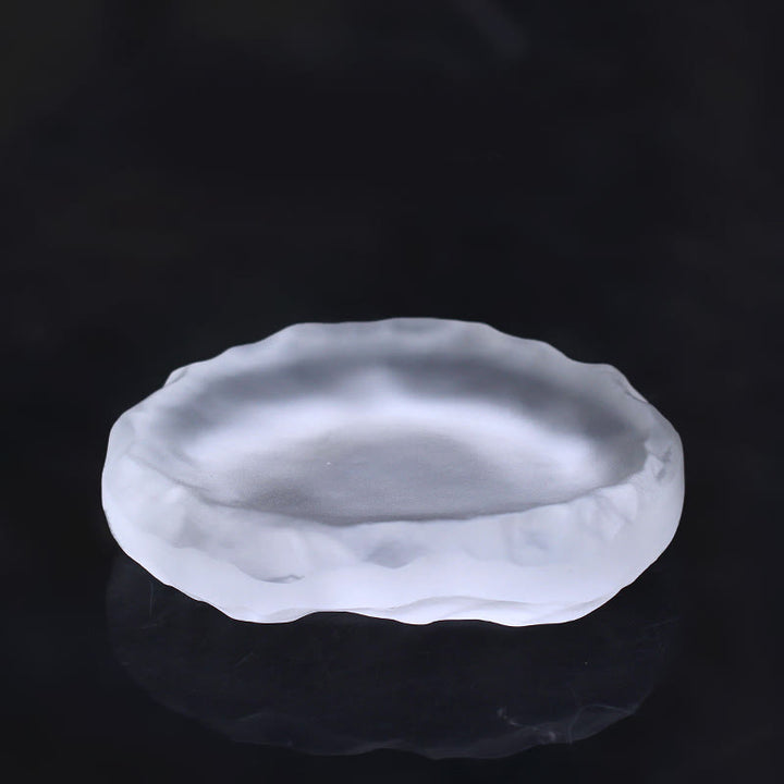 Buddha Stones Año del Caballo Vaina de Loto Hoja de Loto Liuli Pieza de Arte de Cristal Decoración Energética para el Hogar y la Oficina - Almohadilla de borde ondulado 10,5 x 9,5 x 5 cm - image 6