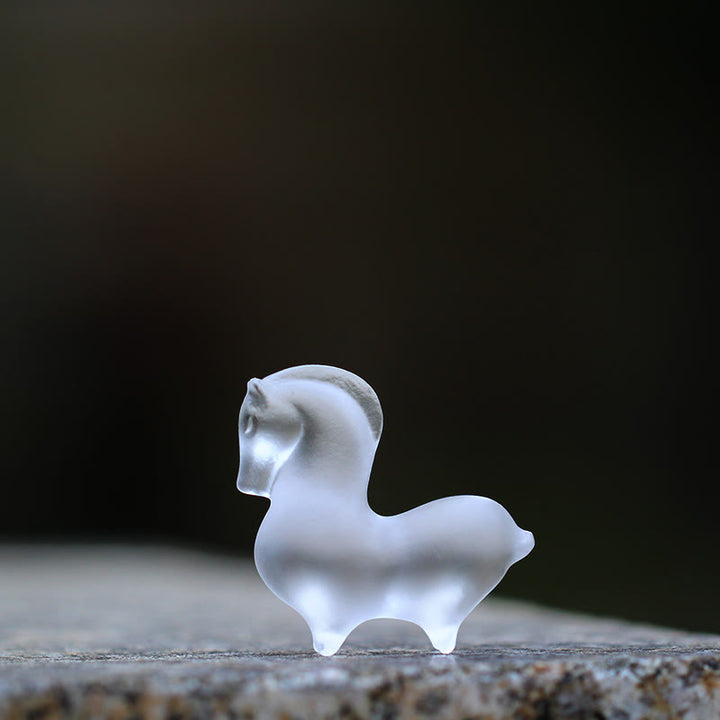 Buddha Stones Año del Caballo Vaina de Loto Hoja de Loto Liuli Pieza de Arte de Cristal Decoración Energética para el Hogar y la Oficina - Caballo 4,5*2*4,2cm - image 18