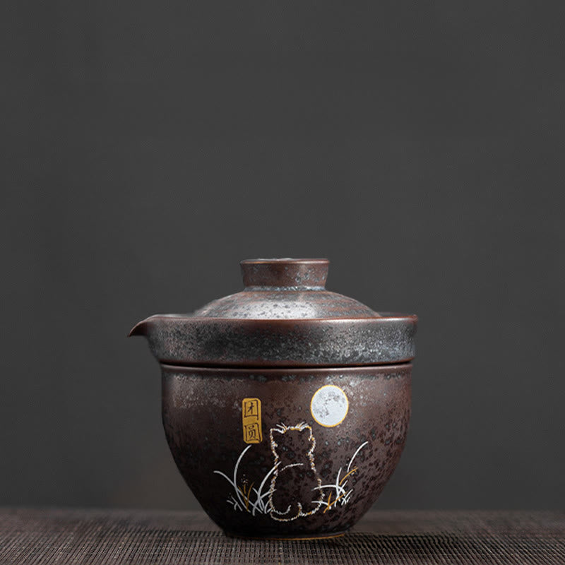 Taza de té de kung fu con forma de gato y Buddha Stones  - image 1