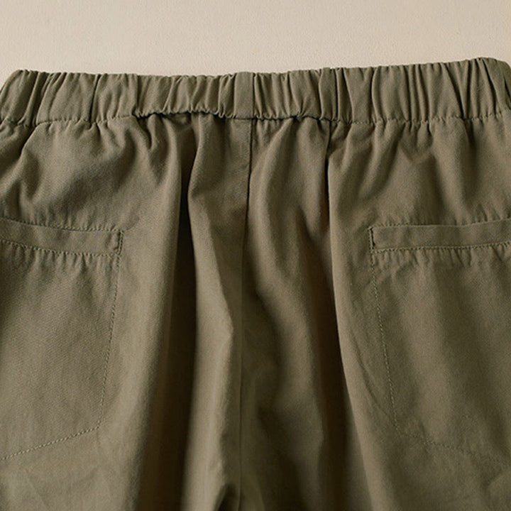 Pantalones cargo de algodón con bolsillos y cordón de otoño Buddha Stones para mujer, de 7-8 de largo - image 4