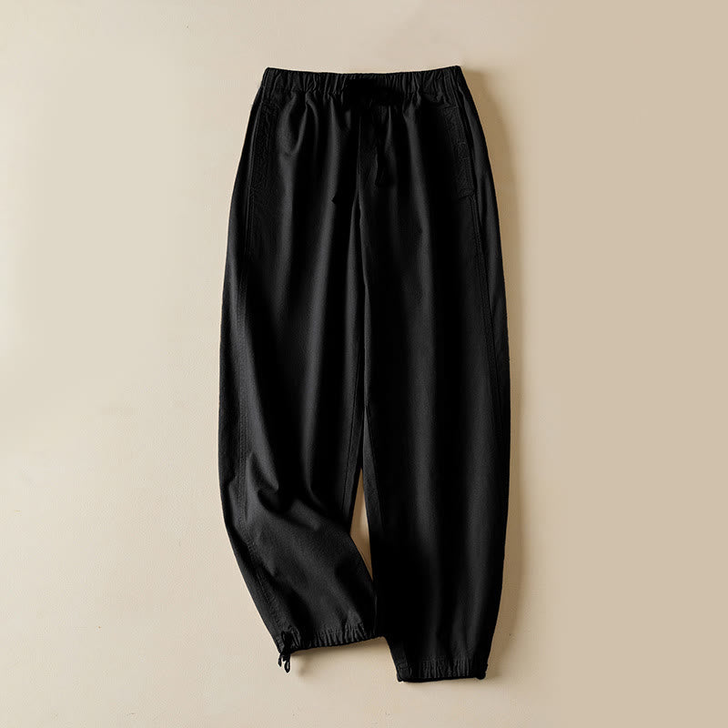 Pantalones cargo de algodón con bolsillos y cordón de otoño Buddha Stones para mujer, de 7-8 de largo - Negro - US12, UK/AU16, EU44 (3XL) - image 11