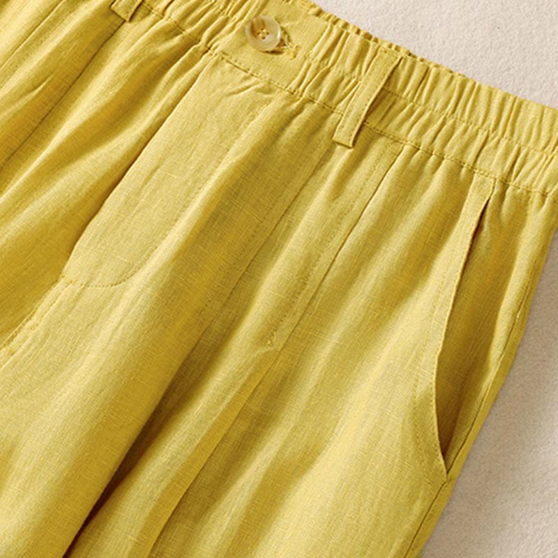 Pantalones de verano con botones y cremallera hasta el tobillo para mujer con bolsillos y Buddha Stones - image 6