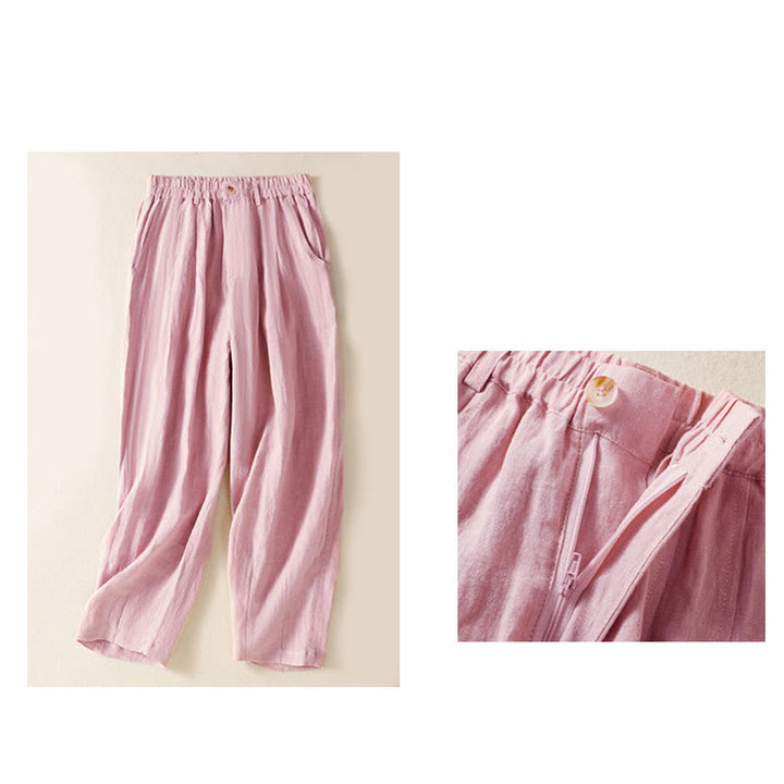 Pantalones de verano con botones y cremallera hasta el tobillo para mujer con bolsillos y Buddha Stones - image 18