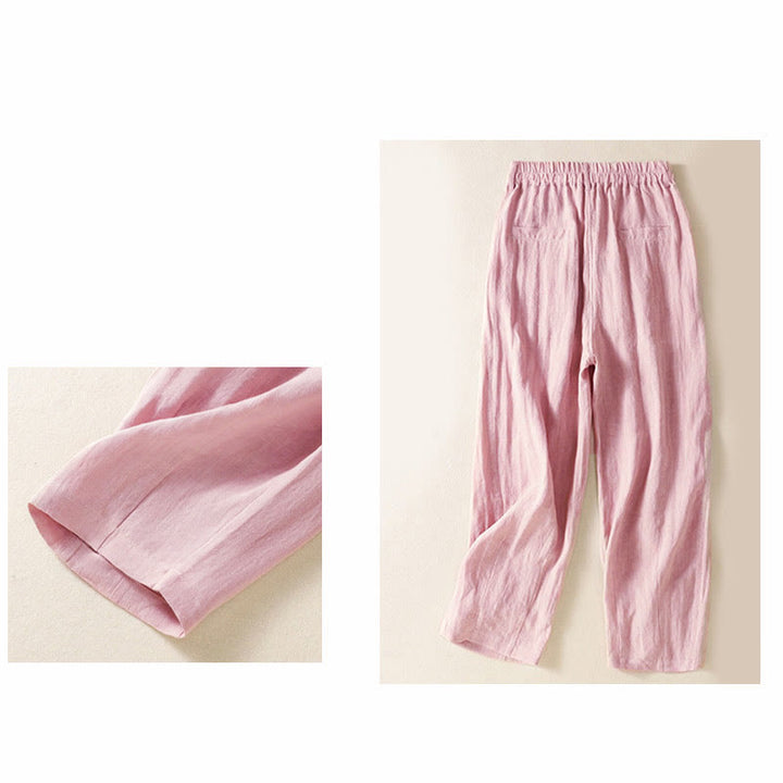 Pantalones de verano con botones y cremallera hasta el tobillo para mujer con bolsillos y Buddha Stones - image 19