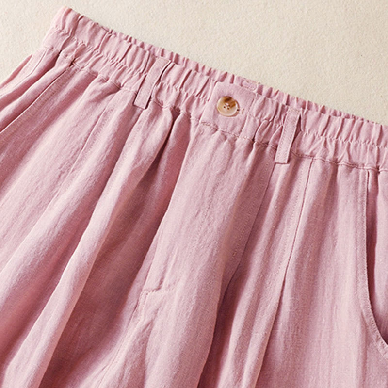 Pantalones de verano con botones y cremallera hasta el tobillo para mujer con bolsillos y Buddha Stones - image 12