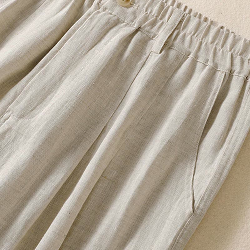 Pantalones de verano con botones y cremallera hasta el tobillo para mujer con bolsillos y Buddha Stones - image 37