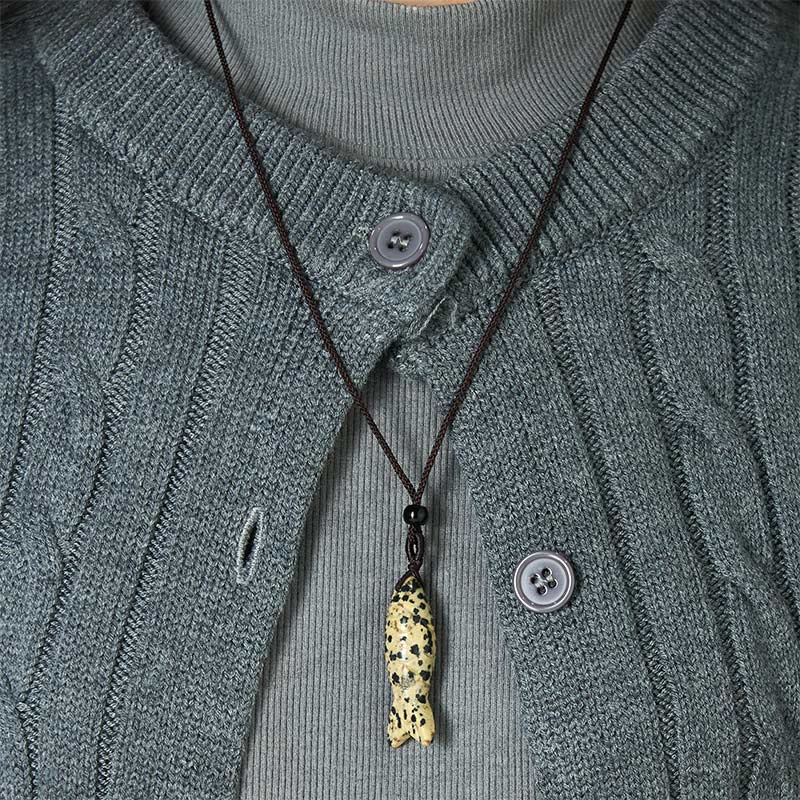 Collar con colgante de Buddha Stones tallada con pez koi, cristal rosa, ágata india, amatista, calidez y prosperidad. - image 36