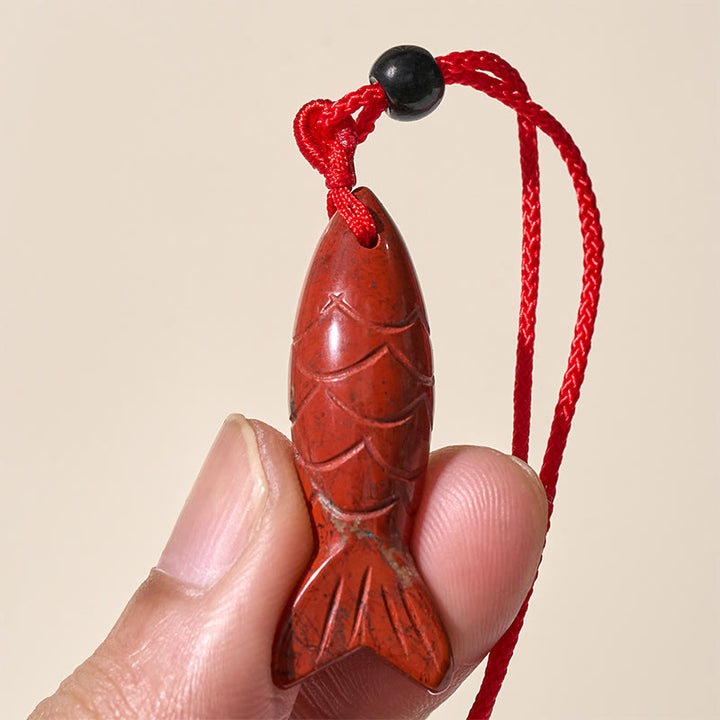 Collar con colgante de Buddha Stones tallada con pez koi, cristal rosa, ágata india, amatista, calidez y prosperidad. - image 24