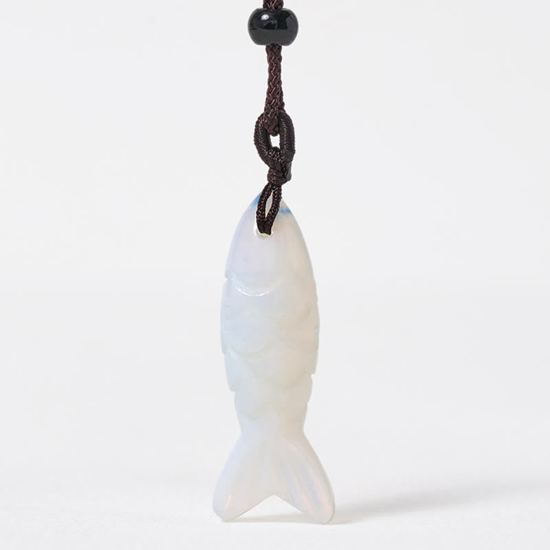 Collar con colgante de Buddha Stones tallada con pez koi, cristal rosa, ágata india, amatista, calidez y prosperidad. - image 54